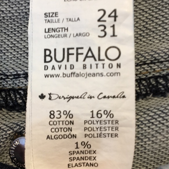 BUFFALO BY DAVID BITTON NWOT FAYE SKINNY JEANS SIZE 24”Wx31”l - Picture 6 of 12
